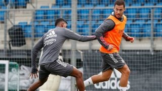 Hazard entrena con el Real Madrid. (realmadrid.com)