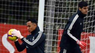 Navas y Courtois durante su etapa en el Real Madrid. (AFP)