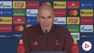 Zidane, durante la rueda de prensa previa al partido con el Inter de Milán.