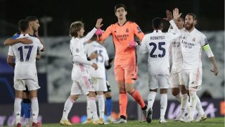 Los jugadores del Real Madrid, en un partido de Champions League. (Getty)
