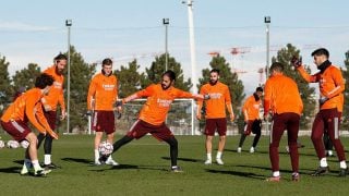 Los jugadores del Real Madrid en el entrenamiento antes del partido ante el Borussia. (realmadrid.com)