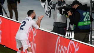 Carvajal celebra el segundo gol del Madrid. (AFP)