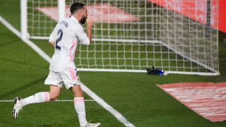 Dani Carvajal celebra su gol. (AFP)