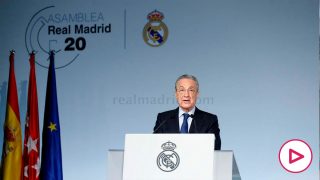 Florentino Pérez, durante la Asamblea. (Realmadrid.com)