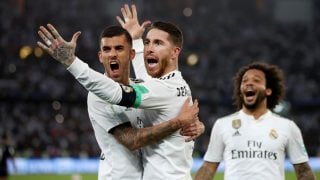 Sergio Ramos celebra un gol con Ceballos. (Getty)