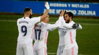 El Real Madrid celebra un gol. (EFE)