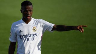 Vinicius, durante un partido del Real Madrid. (AFP)