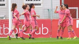 Las jugadores del Real Madrid celebran un tanto. (@realmadridfem)