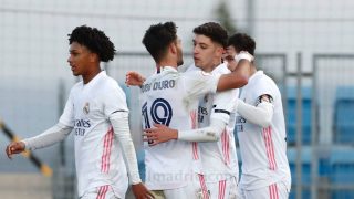 Los jugadores del Castilla celebran un gol (Realmadrid.com).