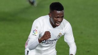 Vinicius celebra el gol ante la Real Sociedad (Getty).