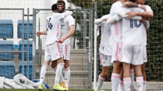 Latasa celebra un gol con el Castilla (Realmadrid.com)