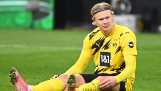 Erling Haaland, durante un partido del Dortmund (AFP).