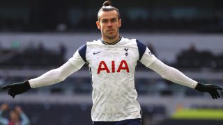 Gareth Bale celebra uno de sus diez goles con el Tottenham. (Getty)