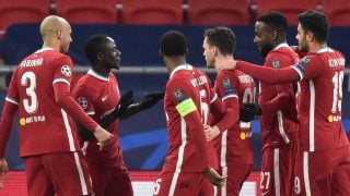 El Liverpool, durante el partido ante el Leipzig, en Champions League (AFP).