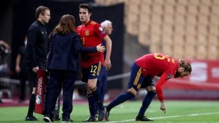 Sergio Ramos a su entrada al campo. (Getty)