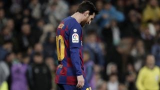 Messi, en el último Clásico disputado en el Santiago Bernabéu (Getty)