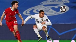 Lucas Vázquez, en el Real Madrid-Liverpool. (AFP)