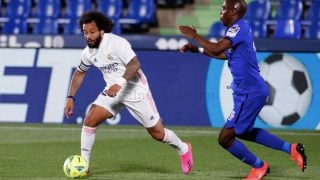 Marcelo, ante Nyom en el partido. (Real Madrid)