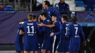 Los jugadores del Chelsea celebran el gol de Pulisic al Real Madrid (Getty)