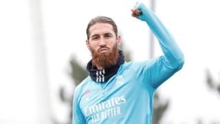 Sergio Ramos, en un entrenamiento.