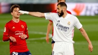 Benzema, en el partido ante Osasuna. (EFE)