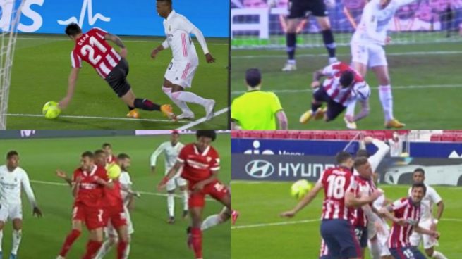 Los ocho penaltis por manos que le han birlado al Real Madrid