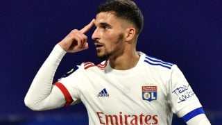 Hussem Aouar, durante un partido con el Olympique de Lyon (AFP)