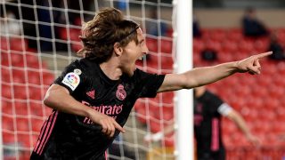 Luka Modric celebra un gol con el Real Madrid (Getty).