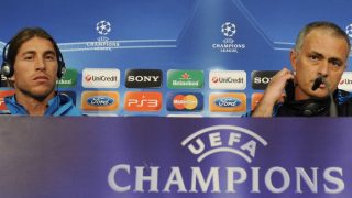 Sergio Ramos y José Mourinho, en una rueda de prensa. (AFP)
