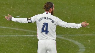 Sergio Ramos, en un partido con el Real Madrid. (AFP)