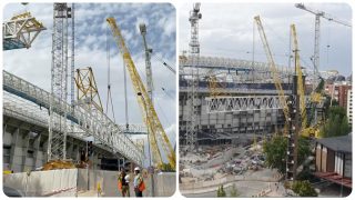 El estadio Santiago Bernabéu, listo para la nueva temporada.