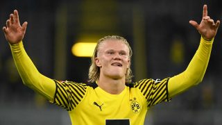 Haaland celebra un gol con el Dortmund. (AFP)