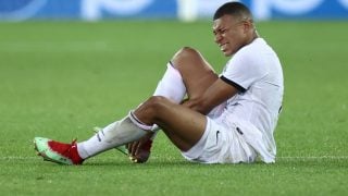 Mbappé, durante el Brujas – PSG. (AFP)