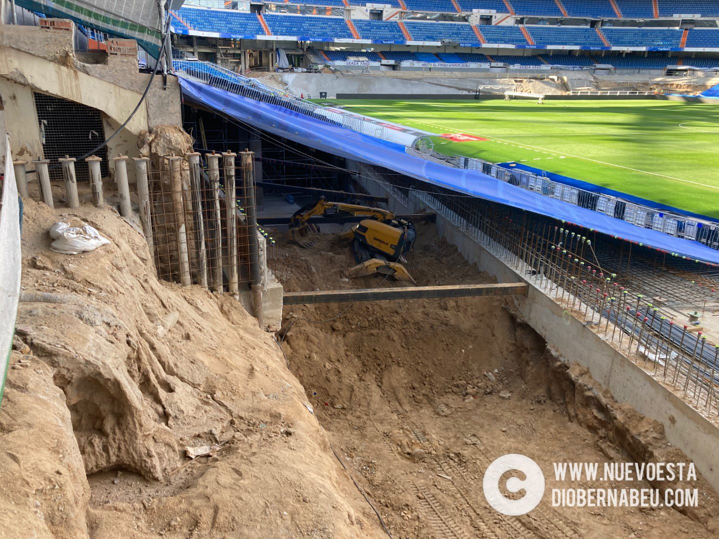 El nuevo Bernabéu a 10 metros de profundidad: así avanza la cueva del césped retráctil