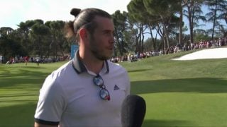 Gareth Bale, en una entrevista en el Open de España de golf.