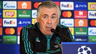 Ancelotti, durante una rueda de prensa. (AFP)