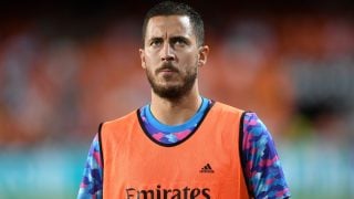 Eden Hazard, antes de un partido con el Real Madrid. (Getty)