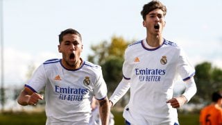 El Juvenil A celebra un gol en la UEFA Youth League. (Realmadrid.com)