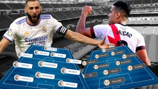 Alineaciones probables del Real Madrid – Rayo Vallecano de la jornada 13 de la Liga Santander.