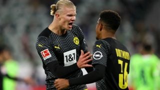 Haaland celebra un gol con el Dortmund. (Getty)