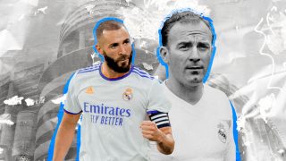 Benzema mira a Di Stéfano.