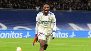 Vinicius celebra un gol con el Real Madrid (Getty).