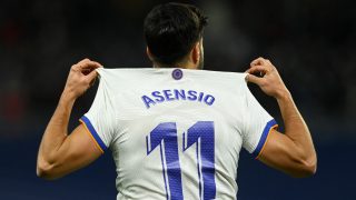 Marco Asensio celebró su gol a lo grande. (AFP)