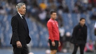 Ancelotti, durante la final de la Supercopa. (AFP)