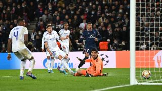 Courtois, en el gol de Mbappé. (AFP)