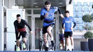 Valverde, durante un entrenamiento. (Realmadrid.com)