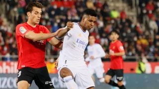 Rodrygo, durante un partido ante el Mallorca. (EFE)