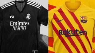 Las camisetas que lucirán Real Madrid y Barcelona en el Clásico.