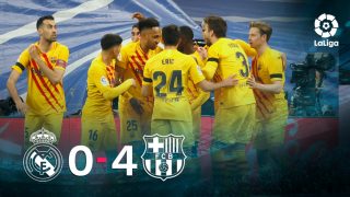 El Barcelona ganó 0-4 al Real Madrid en el Bernabéu.