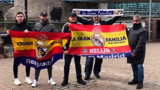 La afición del Madrid en Londres.